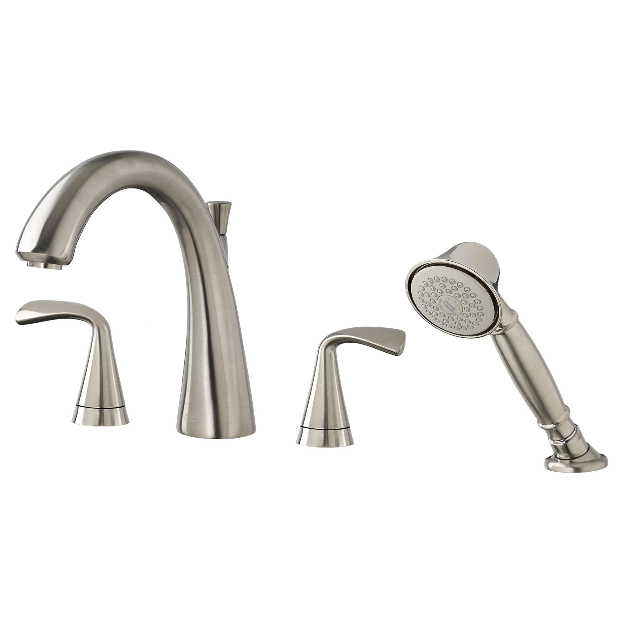 Fluent Bathtub Faucet With  Lever Handles and Personal Shower for Flash Rough In Valve   BRUSHED NICKEL